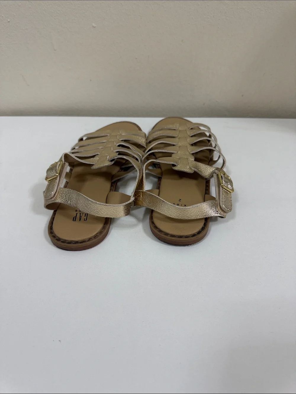 GAP Girls Metallic Gold Multi-Strap Sandals